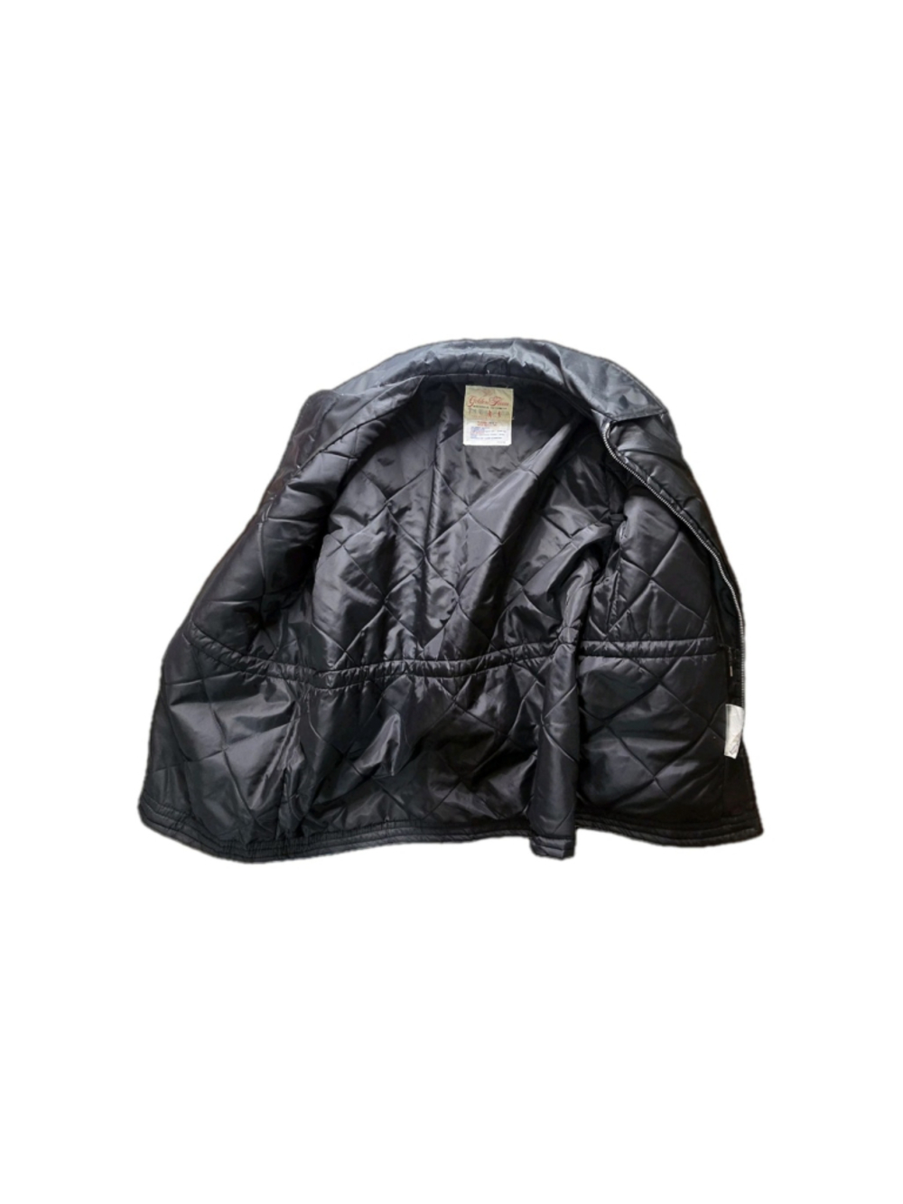 Vintage 1980s Golden Fleece Industrial Work Jacket Black USA Made Size 44 - Picture 10 of 11
